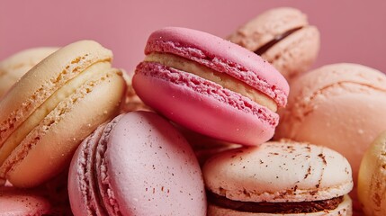 Indulge in delightful pastel macarons, a sweet temptation for any celebration or gourmet treat, perfect for culinary marketing.
