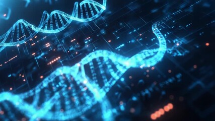 Digital dna strand representing genetic data and cybersecurity - Powered by Adobe