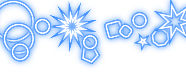 Modern Blue Geometric Shape Design with Glowing Edges on Transparent Background