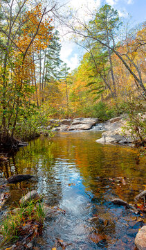 Early Autumn view of Pickle Creek as it flows through Hawn State Park in Saint Genevieve, Missouri