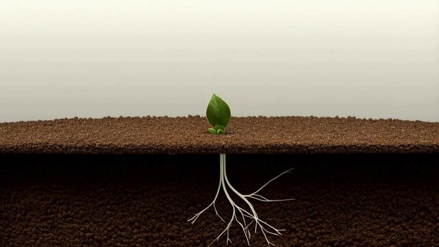 Early Plant Growth Visualization | Root Development in Soil | Seedling Biology Cross-Section