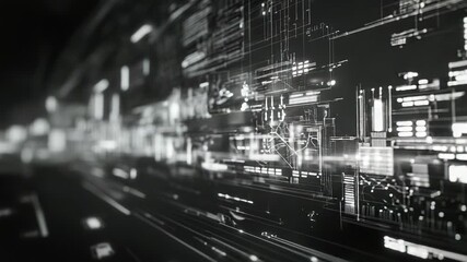 Digital data streaming displaying abstract technology interface - Powered by Adobe