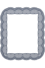 Dusty blue lace frame with a subtle embossed texture and ornate carved details. Perfect for creative projects, digital collages, journaling, and aesthetic visual compositions.