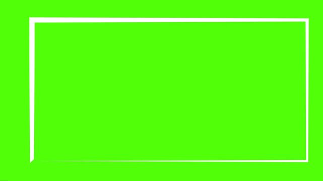 Corner Wipe Rectangle Frame Animation Green Screen Chroma Key Border