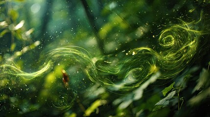 Abstract Glowing Green Nature Pattern