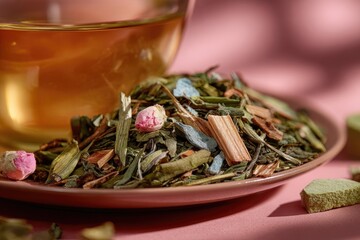 Close Up View Of Colorful Loose Leaf Herbal Tea