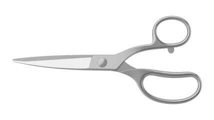 A high-quality product photograph of a pair of professional tailor's scissors against a pure white background.