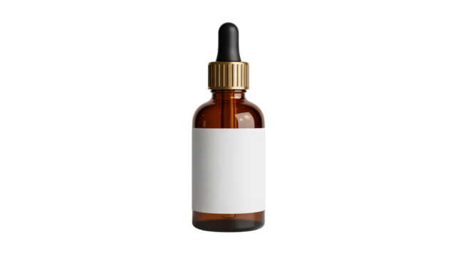 Amber bottle mockup dropper essential oil serum skincare product