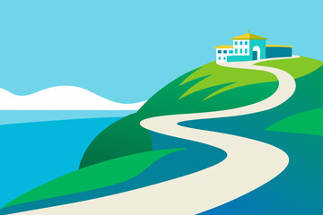 House on a winding path