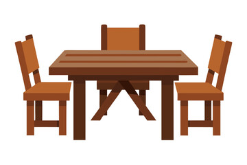 Table with three chairs