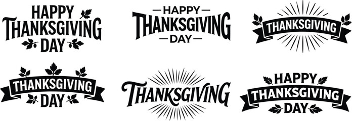 Obraz premium Happy thanksgiving day typography design.