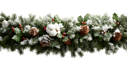 christmas garland and winter pined