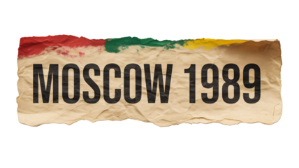 Vintage moscow travel poster design from the year nineteen eighty nine