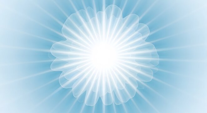 Abstract sunburst background with light rays soft blue gradient vector illustration for graphic desi