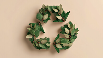 Green Technology Concept with Clean Energy Symbol and Leaf Design