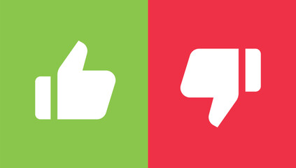 Thumbs Up and Thumbs Down Icons Set. Like and Dislike Symbol for Rating and Feedback.