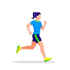 Fototapeta premium Active Woman Running Fitness Illustration