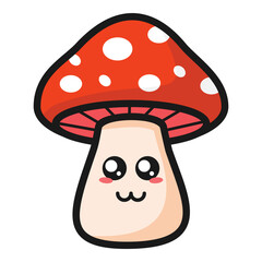 cute kawaii mushroom character