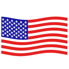 waving usa flag illustration of american flag with stars and stripes on transparent background. Usa flag icon vector stock illustration.
