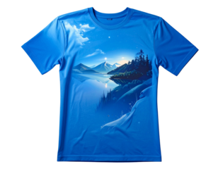 ai generator plain blue t shirt isolated on transparent background