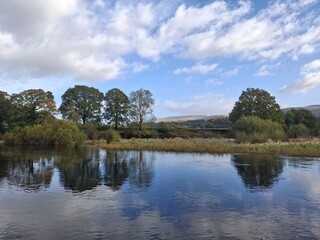 Ruskin's view, Lake view, Kirkby Lonsdale, Yorkshire Dales National Park, Lake District border, river Lune, Lune Valley, autumn 2025, England, UK