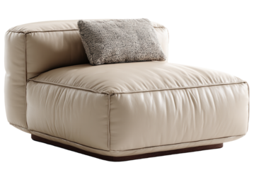 Comfort & Relaxation: A modern, minimalist armchair with a soft, inviting cushion, designed to provide the ultimate in comfort and relaxation. Perfect for contemporary living.