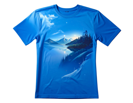ai generator plain blue t shirt isolated on transparent background