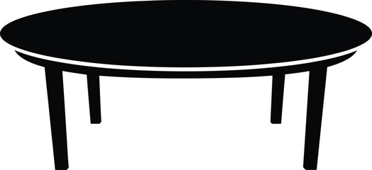 wooden table isolated on white. furniture silhouette illustration