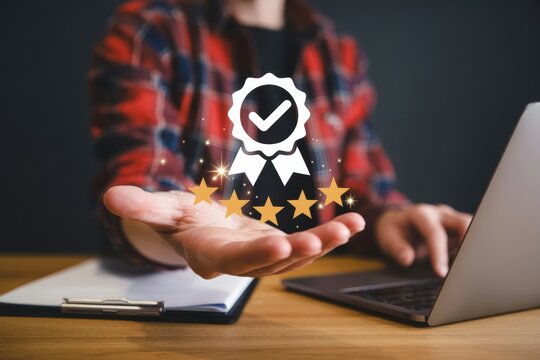 Customer satisfaction five stars review feedback experience quality service best rating top choice