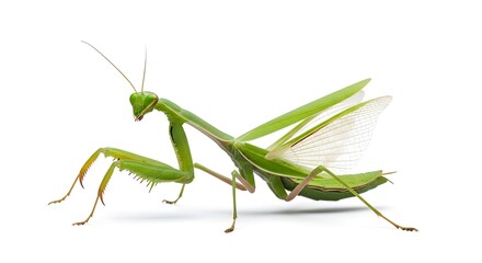 praying mantis isolated on white
