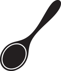 Wooden Spoon Only Silhouette Vector Illustration. Vector Black silhouettes. with white background