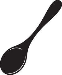 Wooden Spoon Only Silhouette Vector Illustration. Vector Black silhouettes. with white background