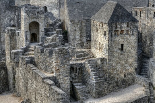 Medieval castle siege defense architecture plans hidden escape tunnels murder holes and reinforced gatehouses historical accuracy