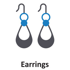Earrings Vector Icon which can easily modify or edit