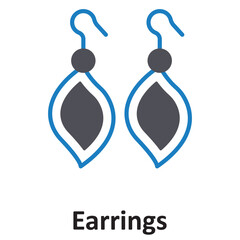 Earrings Vector Icon which can easily modify or edit