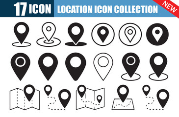 location icon. GPS, navigation apps, location markers, address indications. Vector Illustration eps 10 10