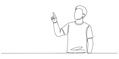 Continuous one line drawing of a person planning for the future, symbolizing long term financial planning, line art style vector illustration.