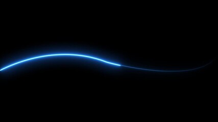 Glowing blue neon wave line abstract background motion graphic dark backdrop futuristic energy flow digital art