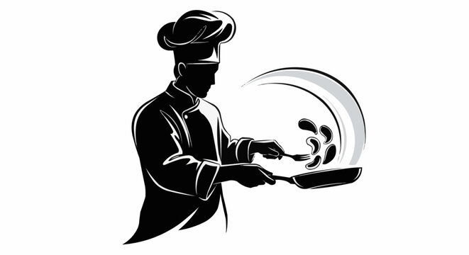 silhouette of a chef