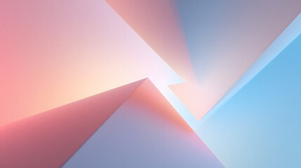 White upward arrow over a light blush and sky blue pastel gradient, soft lighting
