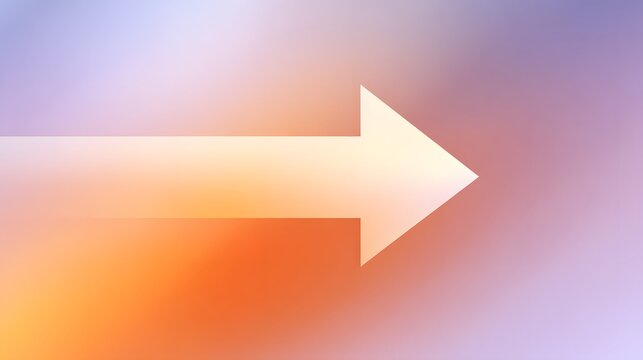 Minimalist white arrow pointing upward on a gradient of pale orange and lilac