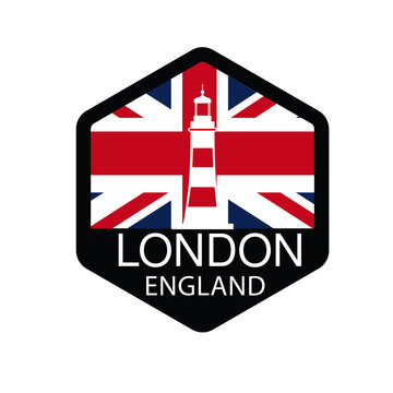 london tower with uk flag vector illustration , t shirt logon concept design 