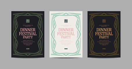 Dinner festival party invitation vector