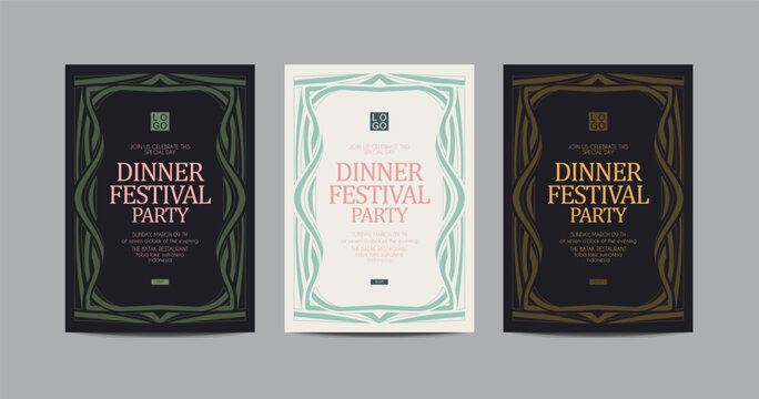 Dinner festival party invitation vector