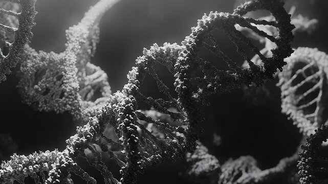 Dna helix structure replicating in monochrome environment