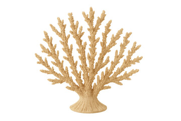 Naklejka premium Coral reef beige branching structure transparent background
