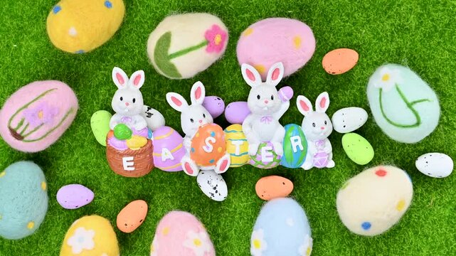 Video of Easter decorations with Easter eggs