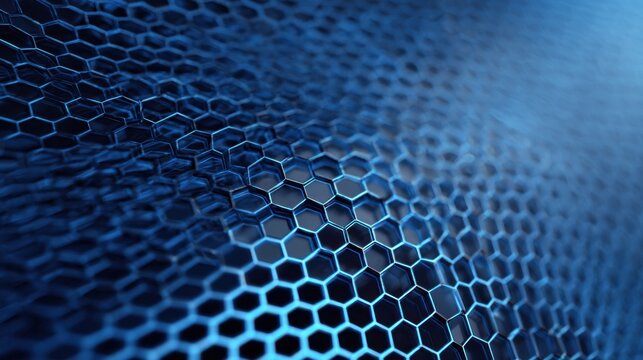 Blue Hexagonal Grid Abstract Digital Technology Background