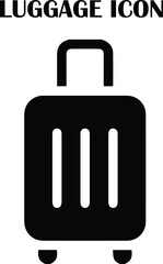 Obraz premium Suitcase luggage vector icon representing travel, vacation, tourism, airport check-in, and transport services. Clean and minimal design for UI, web, and graphic projects