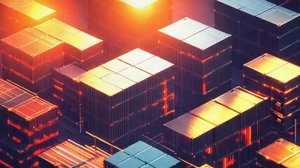 Global supply chain connecting logistic containers with data - Powered by Adobe